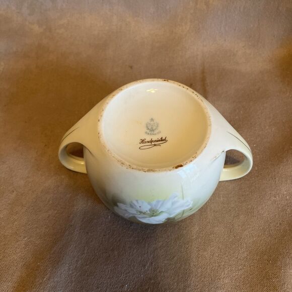 Antique RS Germany Made Sugar Bowl No Lid Handpainted Art Nouveau Floral - Picture 10 of 15